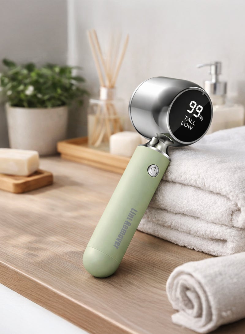 DBLEW Electric Fabric Shaver & Lint Remover, Rechargeable Clothes Bobble Remover with LED Display, 6-Blade Sweater Defuzzer, Portable Cordless Pill Remover for Clothing & Furniture, Mint Green - Image 1